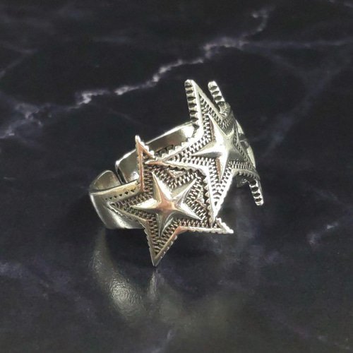 刻印入り silver925 メンズ 銀 指輪 メキシカンジュエリー 星