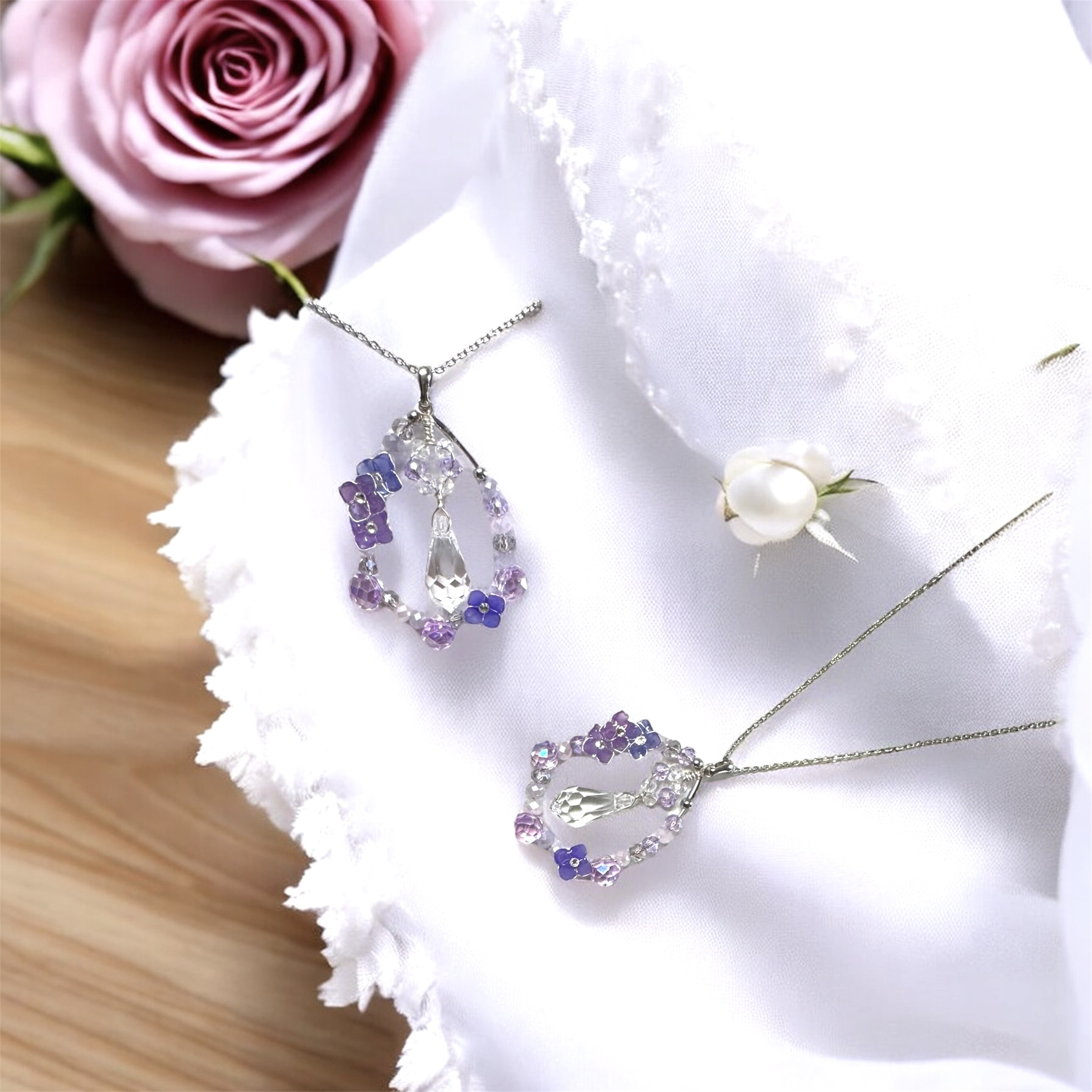 色が変わる紫陽花 ネックレス 新作 紫陽花2025 4,500円