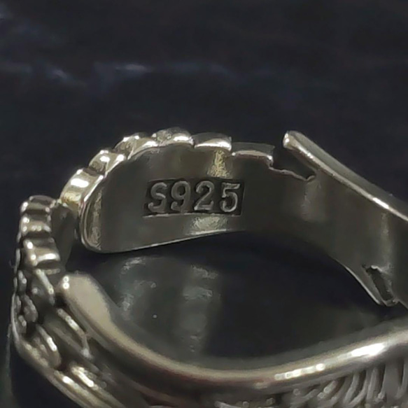 特別価格　silver925 刻印　メキシカンリング　２点セット　メンズ　指輪　フリーサイズ　羽　ワシ　silver　銀 8枚目の画像