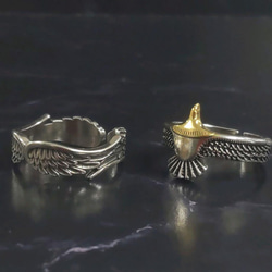 特別価格　silver925 刻印　メキシカンリング　２点セット　メンズ　指輪　フリーサイズ　羽　ワシ　silver　銀 2枚目の画像
