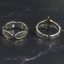 特別価格　silver925 刻印　メキシカンリング　２点セット　メンズ　指輪　フリーサイズ　羽　ワシ　silver　銀 4枚目の画像
