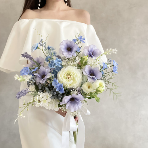 ウェディングブーケ　ブートニア　造花 ウェディングブーケ＋ブートニア ブーケ wedding mili mili 通販