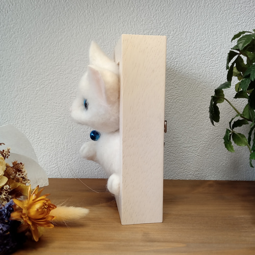 触れ合える ねぇねぇ猫ちゃん】白猫ver.【猫】【羊毛フェルト】 羊毛