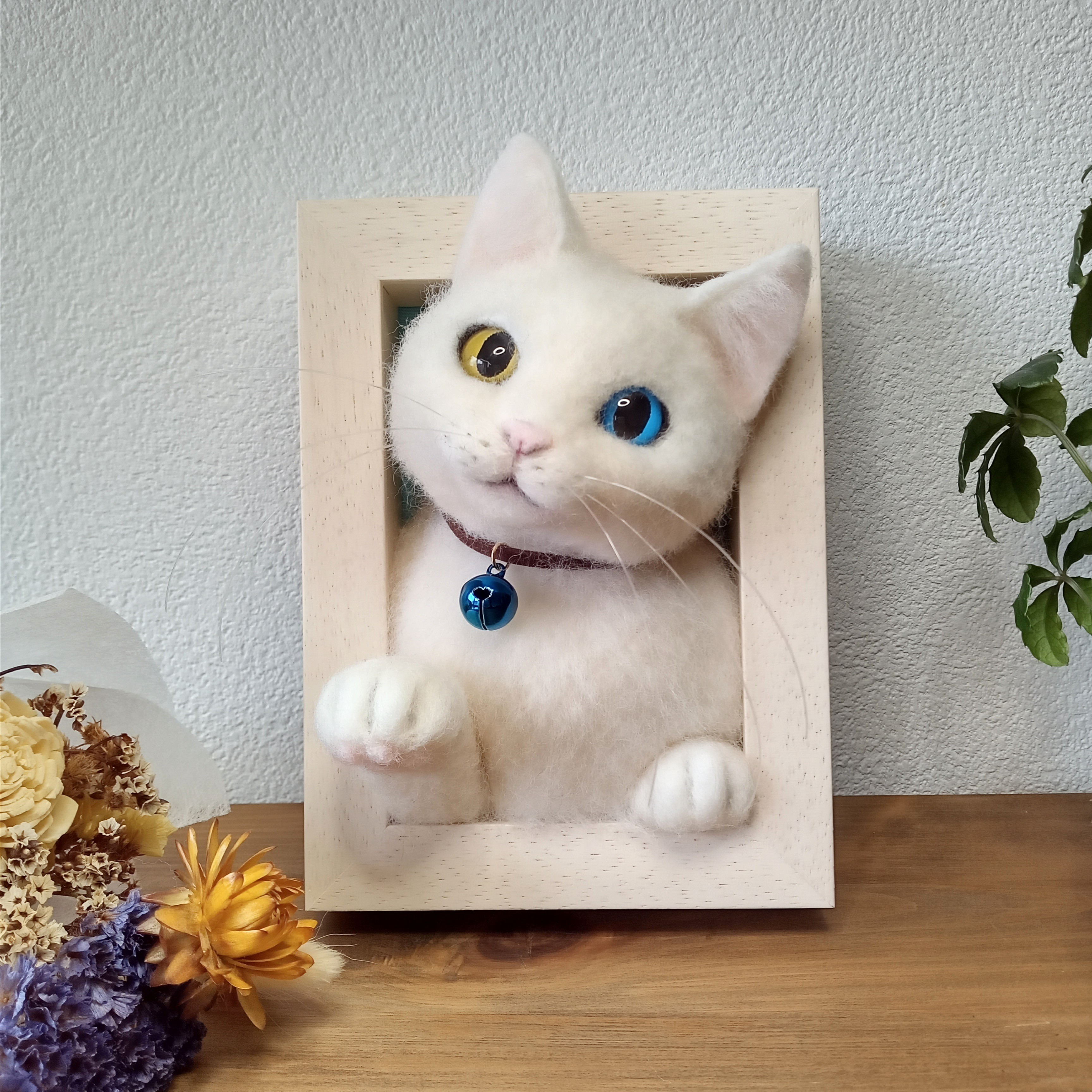 触れ合える ねぇねぇ猫ちゃん】白猫ver.【猫】【羊毛フェルト】 羊毛