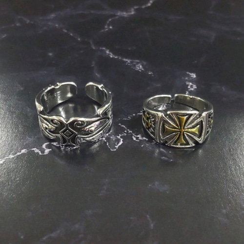 特別価格数量限定 silver925 真鍮 メキシカンリング 2点セット メンズ