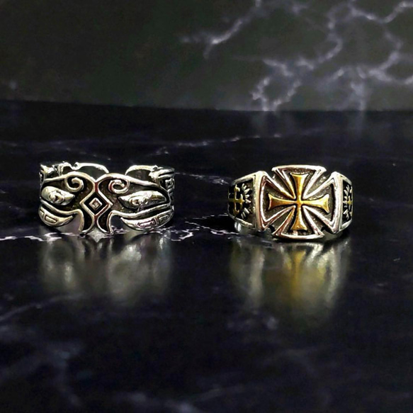 特別価格数量限定 silver925 真鍮 メキシカンリング 2点セット メンズ