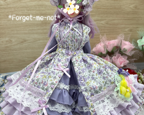 花々のささやき乙女のラベンダー〜ドレスセット☆27cmドール☆一点物