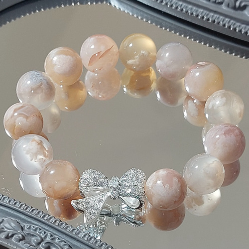 大玉 桜瑪瑙ブレスレット ぷるぷる可愛い♡ ブレスレット 大玉 桜瑪瑙ブレスレット ぷるぷる可愛い♡ ブレスレット