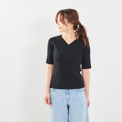 【全３色】気分で着こなしをチェンジ♪ カシュクールオフショル２wayリブニット 25016 17枚目の画像