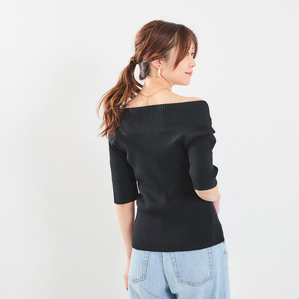 【全３色】気分で着こなしをチェンジ♪ カシュクールオフショル２wayリブニット 25016 19枚目の画像