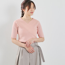 【全３色】気分で着こなしをチェンジ♪ カシュクールオフショル２wayリブニット 25016 7枚目の画像
