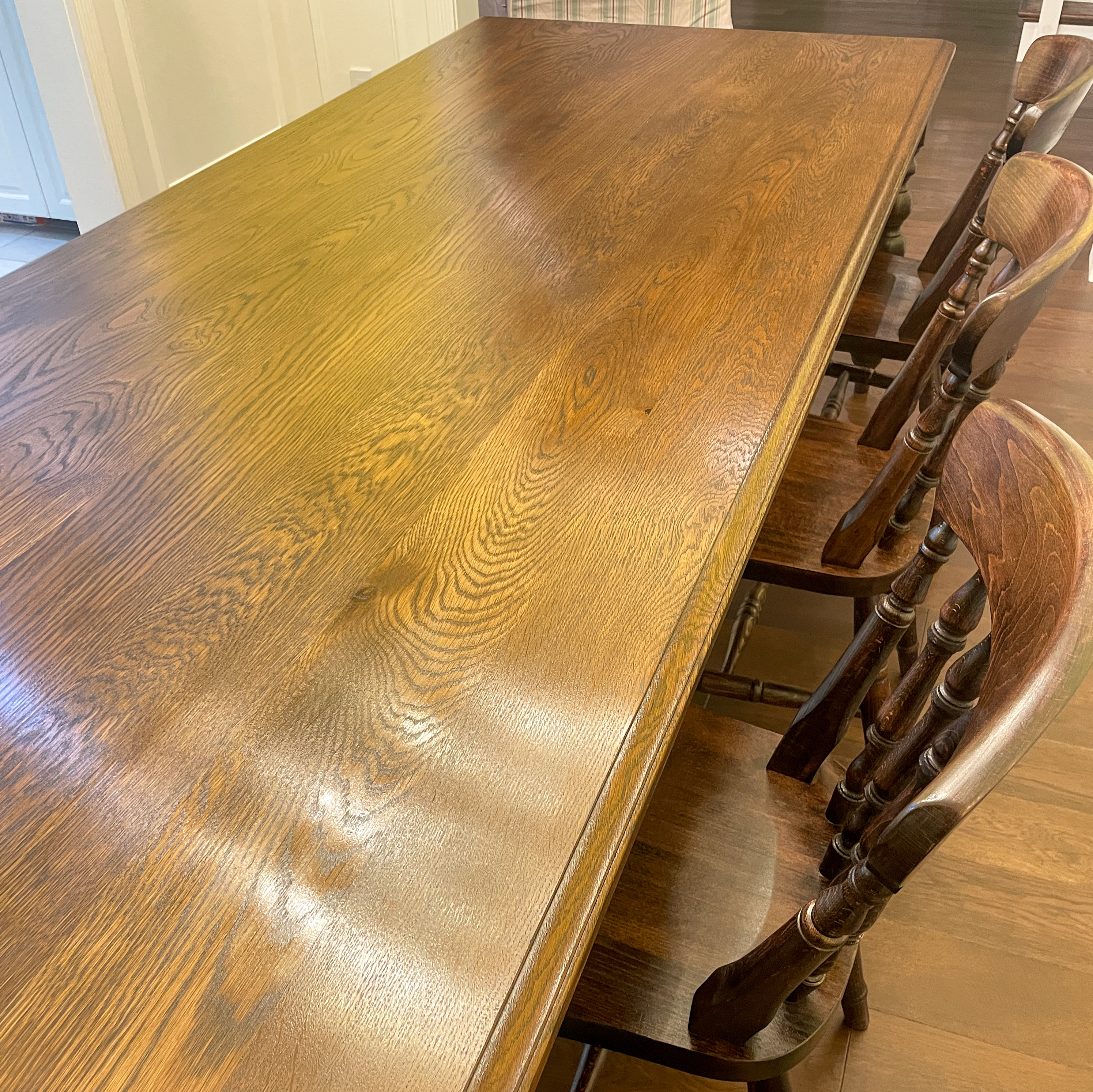 ホワイトオークダイニングテーブルcountry 輸入住宅向けターンドレッグテーブル アンティーク調ろくろ足