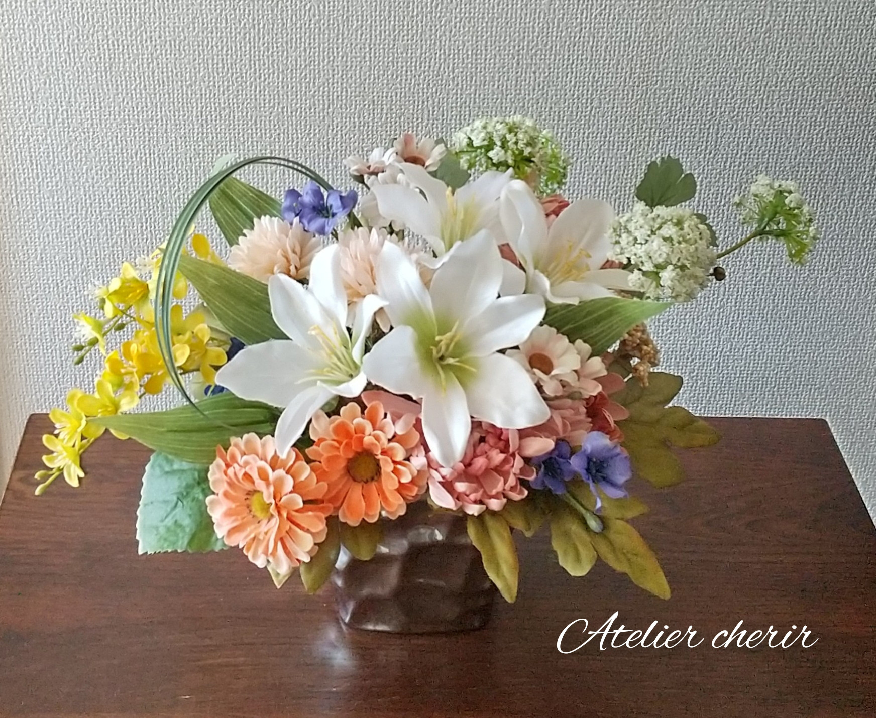【和風アレンジ】 玄関花   床の間  和風アレンジ  長寿、母の日、父の日のお祝い