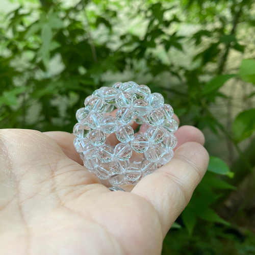 神聖幾何学 フラーレン】水晶：天然石6.5mm玉：宇宙エネルギーをお届け