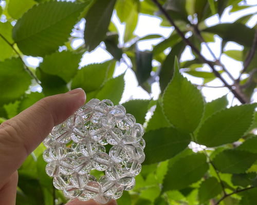 神聖幾何学 フラーレン】水晶：天然石6.5mm玉：宇宙エネルギーをお届け