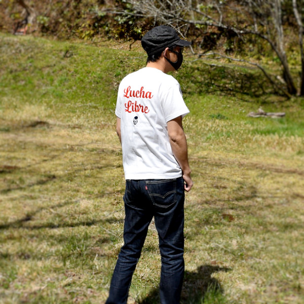半袖Ｔシャツ 刺繍 綿 コットン "Lucha Libre" W-25005 ホワイト