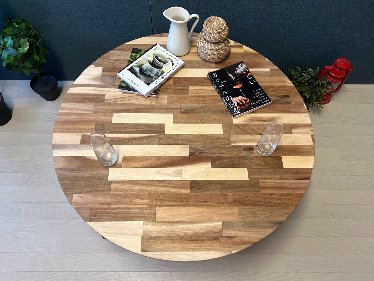 【送料無料】 ローテーブル 丸形 90cm アカシア 折りたたみ脚 改