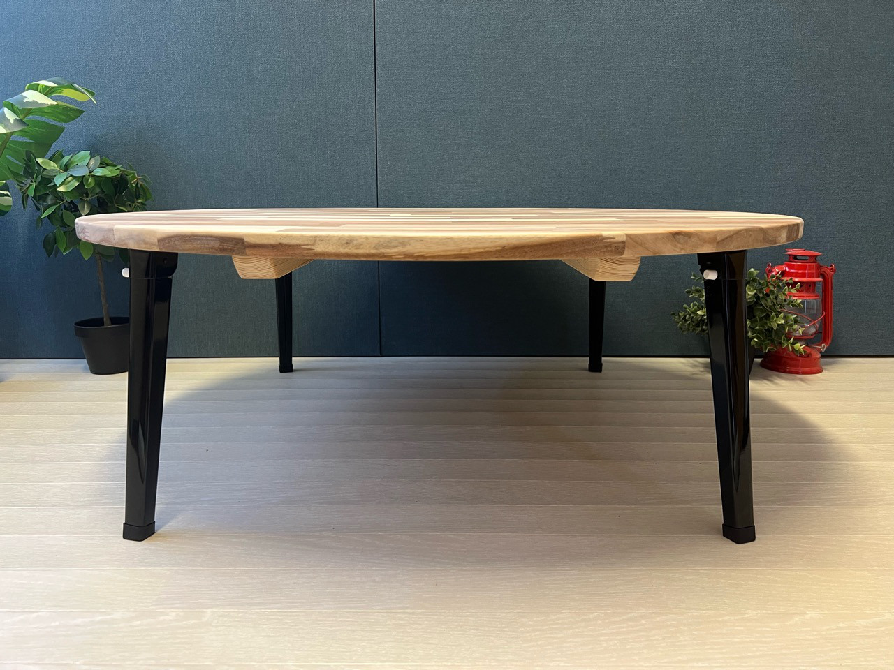 【送料無料】 ローテーブル 丸形 90cm アカシア 折りたたみ脚 改