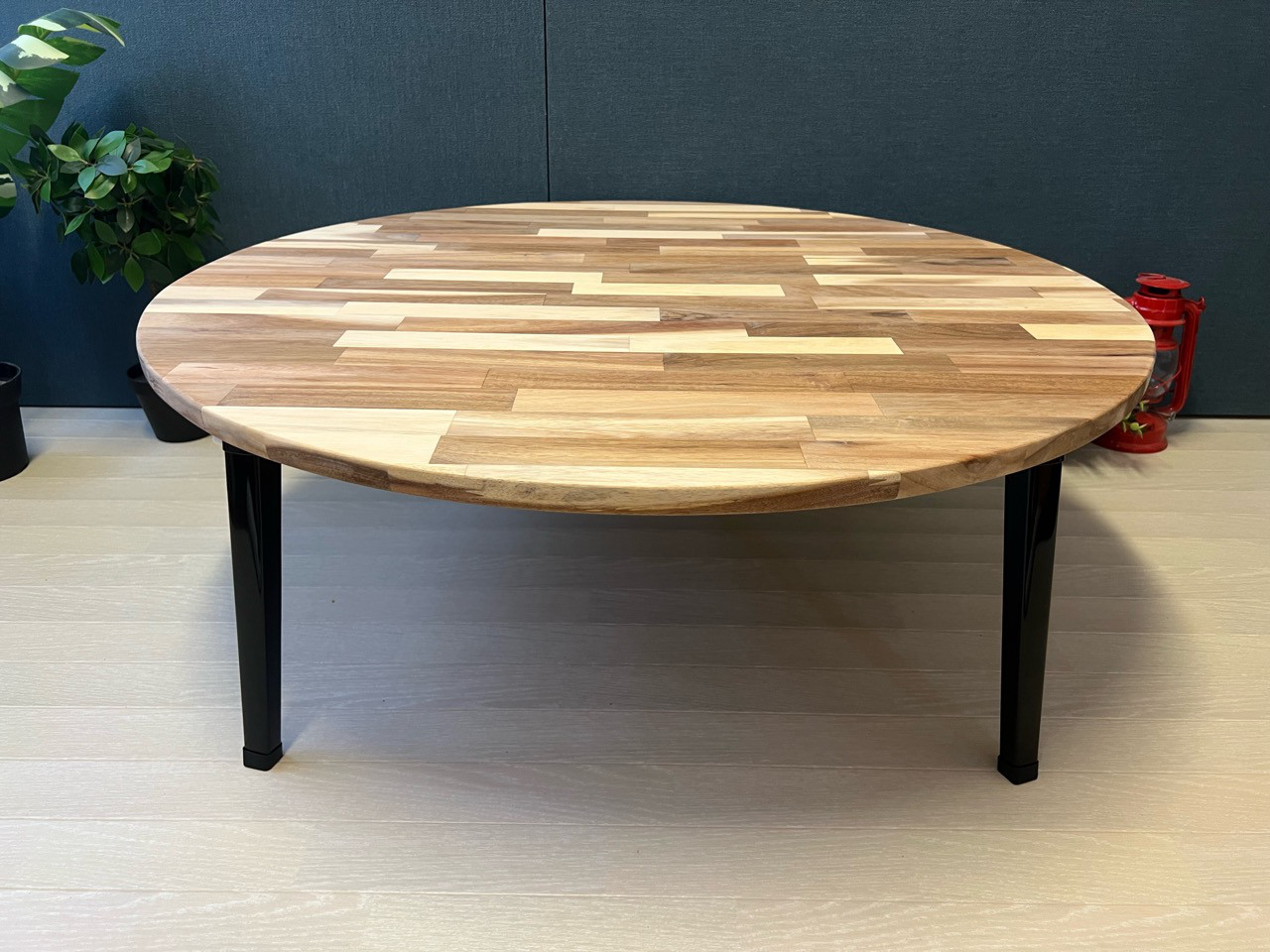 【送料無料】 ローテーブル 丸形 90cm アカシア 折りたたみ脚 改