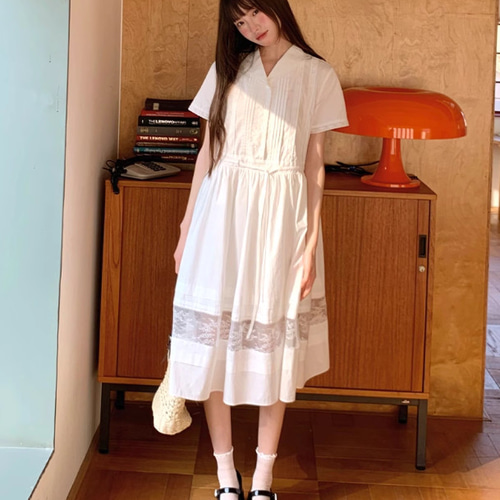 ゆきL'or ホワイト ラップワンピース 半袖 ホワイトラップワンピース