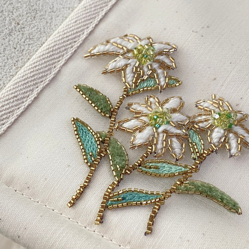 高山植物刺繍入り山バッジタペストリー“ミヤマウスユキソウ” その他