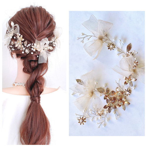 2点セット【ピンク】ベロアリボン ➕ オーガンジーリボン / 卒業