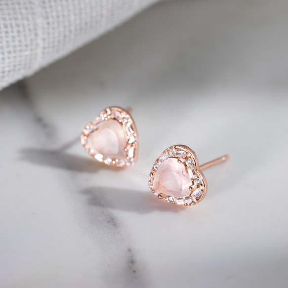 桜色 ローズクォーツ シルバー925 ピアス ss213 ピアス（フープ