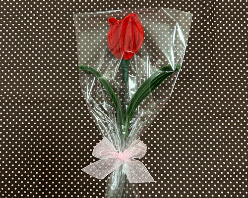 送料無料＊モールフラワー チューリップ レッド 1輪 枯れない花