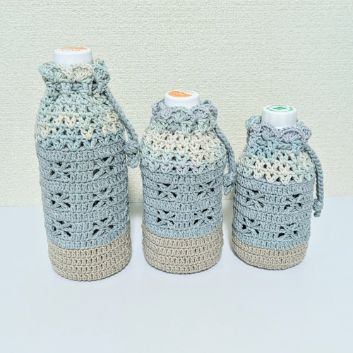 ✨再販 ペットボトルカバー 500ml ブルー＆ブルーグラデーション