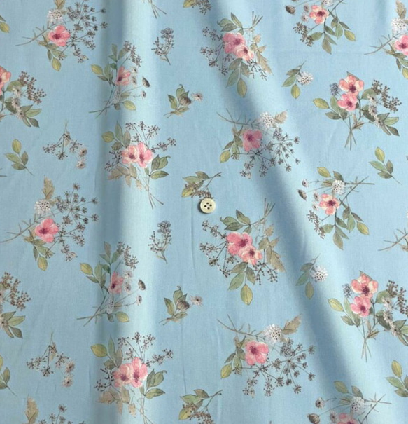 リバティ☆  LIBERTY イルマズブーケ  ブルー系 ヨークブラウスSＭL 2枚目の画像