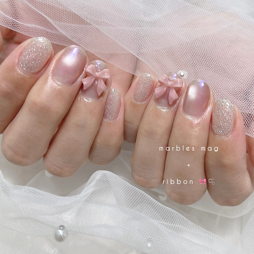 マグネットネイル フラッシュ リボンネイル ネイルチップ