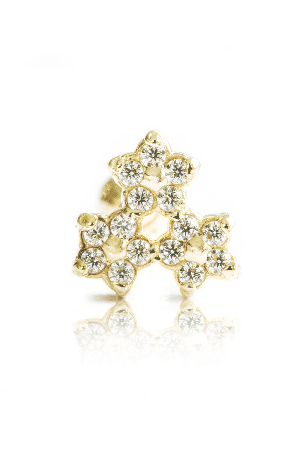 14K金 ゴールド 三角星 ヘリックス 軟骨 アンチトラガス アウター インナーコンク イヤリング ピアス ラブレット