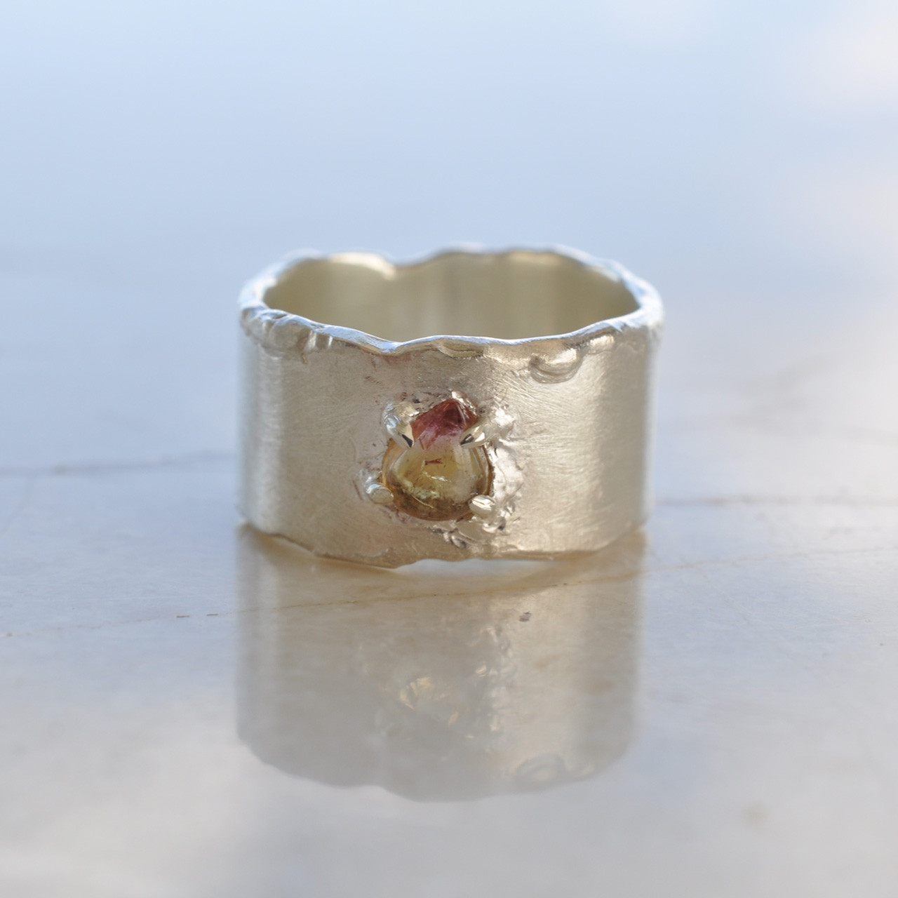 Tourmaline Wide Ring 　トルマリン シルバーワイドリング