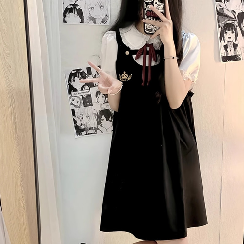 日系女子制服JKきれいかわいい夏ワンピース 人気の気品スカート 和風 