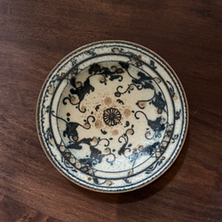 詩瓷集 中国唐風青花磁 窓絵花卉｜唐草文様 小皿 菓子皿 新入荷 直径約15cm 景徳鎮製 9枚目の画像
