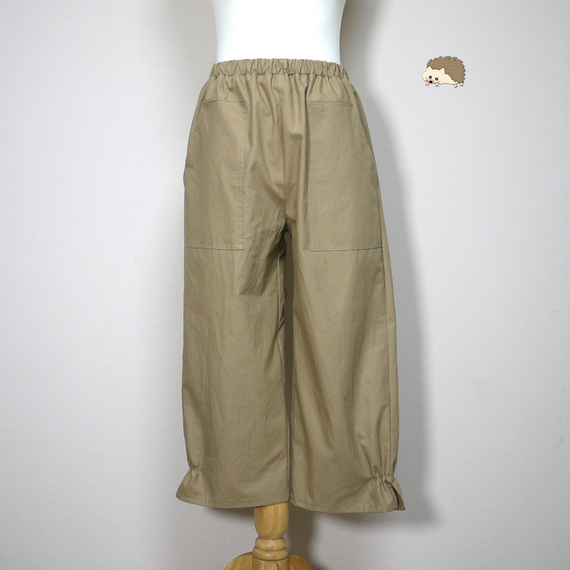 【リップクロス】ポップスリットパンツ◆モカベージュ◆フリーサイズ（コットン100％）