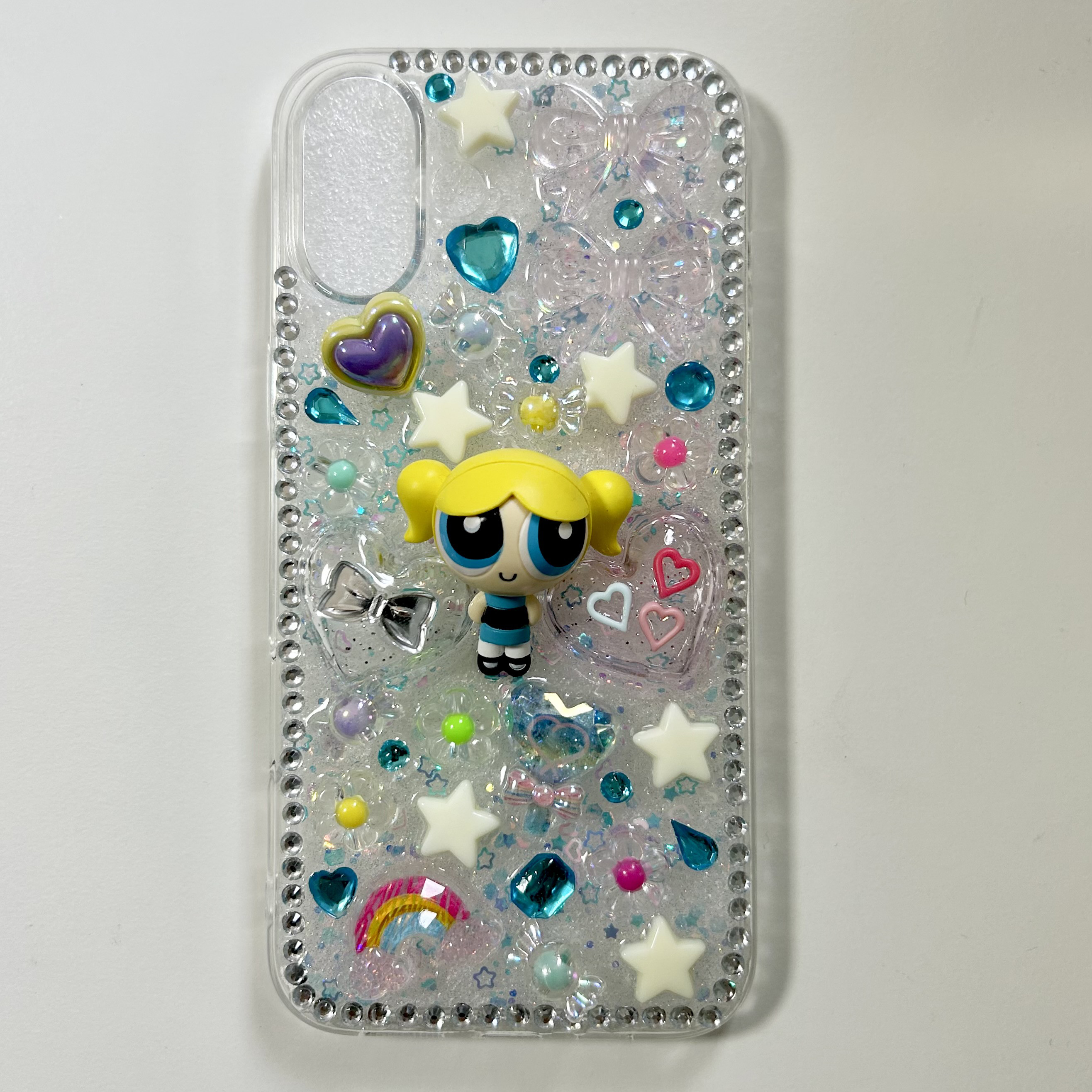 iPhoneケース　デコ電　パワーパフガールズ パワーパフガールズ デコ電 レジン スマホケース iPhone16プラス