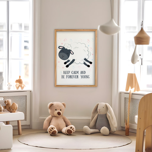 アートポスター キッズポスター 羊 動物イラスト 英語メッセージ