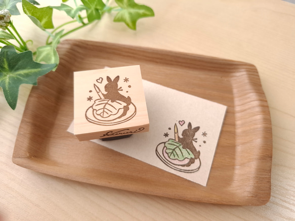 5月　柏餅とうさぎのはんこ　消しゴムはんこ スタンプ 2枚目の画像