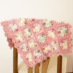 デイジーモチーフ 手編み ブラケット マルチカバー モーブカラー コットン毛糸 How to crochet Retro daisy flower motif🌼#crochet