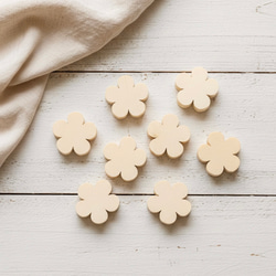 【フラワー 30個】花 ナチュラル ウッドビーズ 丸 穴約2〜3mm 木目 天然 木製 約19mm前後 2枚目の画像