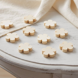 【フラワー 30個】花 ナチュラル ウッドビーズ 丸 穴約2〜3mm 木目 天然 木製 約19mm前後 4枚目の画像