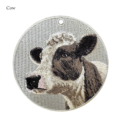 キーホルダー 刺繍 牛 cow 牧場 キーチェーン プレゼント ギフト