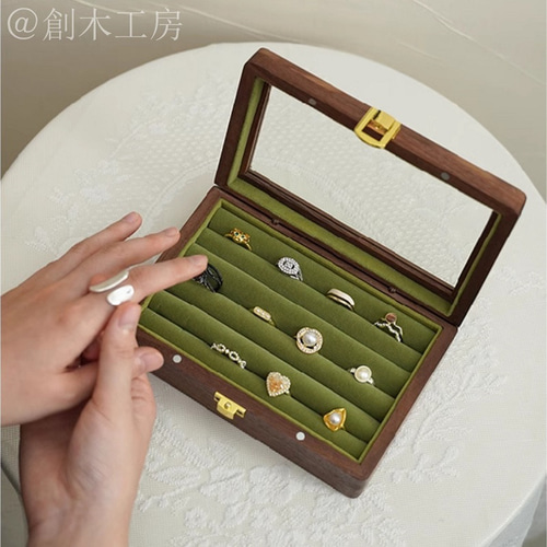 ANNY WOOD 指輪　宝飾品収納　オルゴール アクセサリー  小物入　宝物 ANNY WOOD 指輪 宝飾品収納 オルゴール アクセサリー 小物入