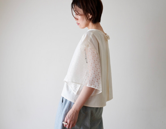 LACE SLEEVE ネックリボンブラウス black 19枚目の画像