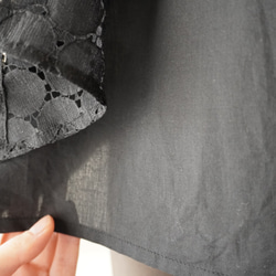LACE SLEEVE ネックリボンブラウス black 6枚目の画像