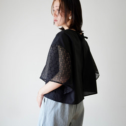 LACE SLEEVE ネックリボンブラウス black 20枚目の画像