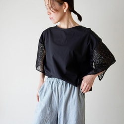 LACE SLEEVE ネックリボンブラウス black 8枚目の画像