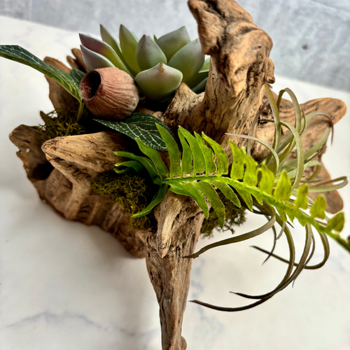 流木グリーン 男前インテリア 玄関を格上げするインテリア フェイク