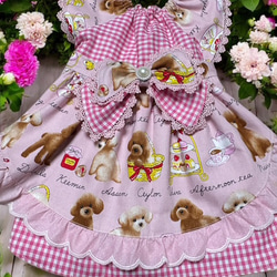 メルちゃん春色ワンピース 水色チェック生地＆シフォン おもちゃ・人形